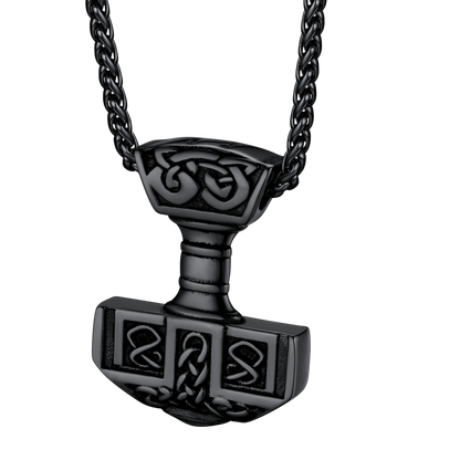 FaithHeart Norse Viking Thor's Hammer Necklace Mjolnir Pendant for Men