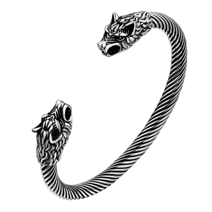 Viking Wolf Head Arm Ring Cuff Bracelet For Men