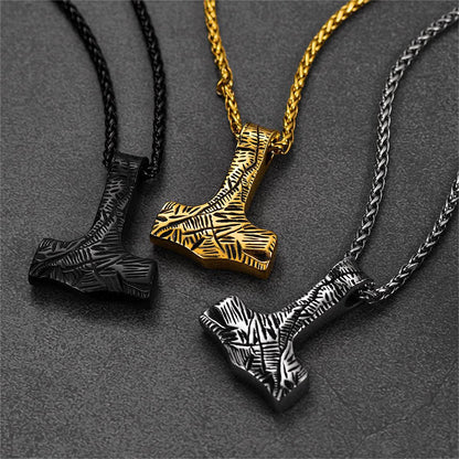 Viking Thor's Hammer Necklace Mjolnir Pendant For Men