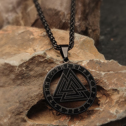 FaithHeart Viking Rune Valknut Necklace for Men