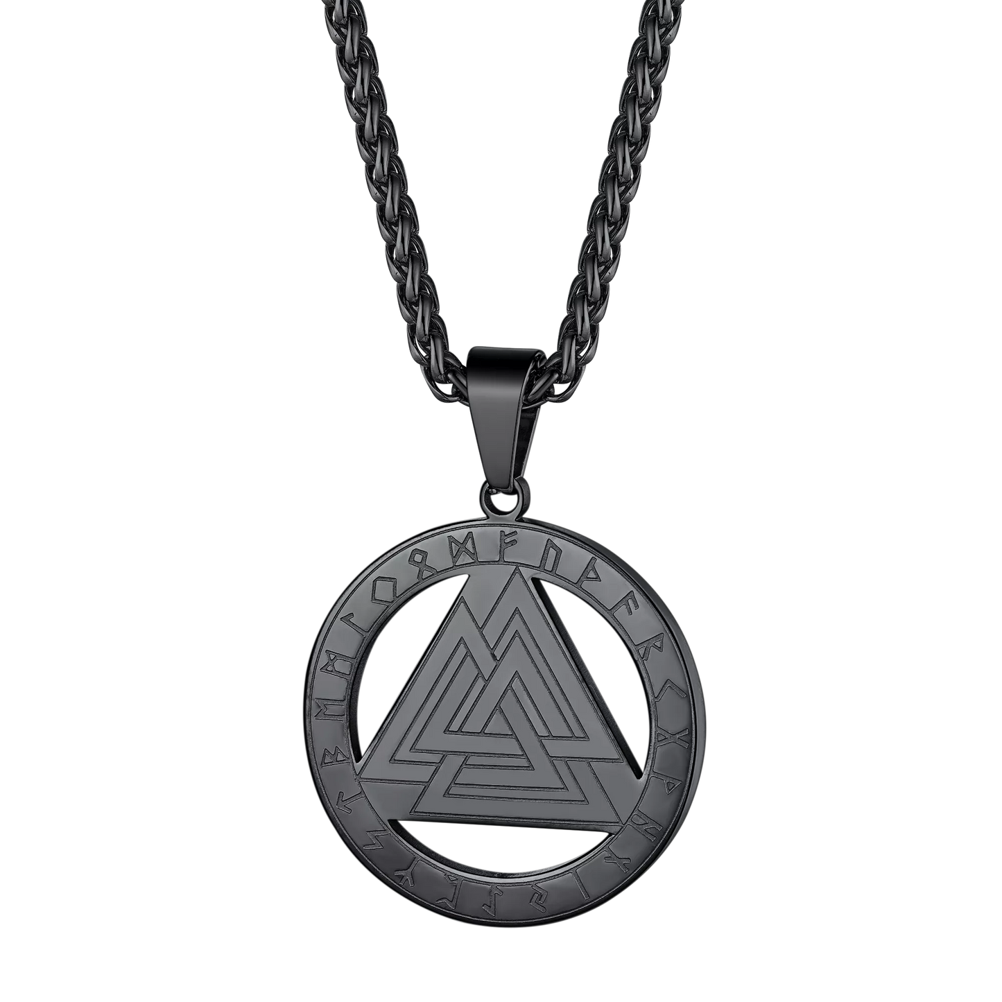 FaithHeart Viking Rune Valknut Necklace for Men