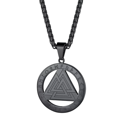 FaithHeart Viking Rune Valknut Necklace for Men