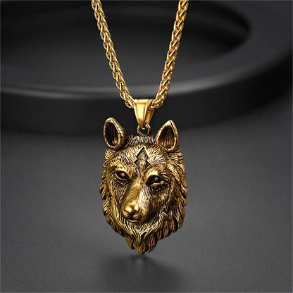 Viking Wild Wolf Pendant Necklace Norse Jewelry For Men