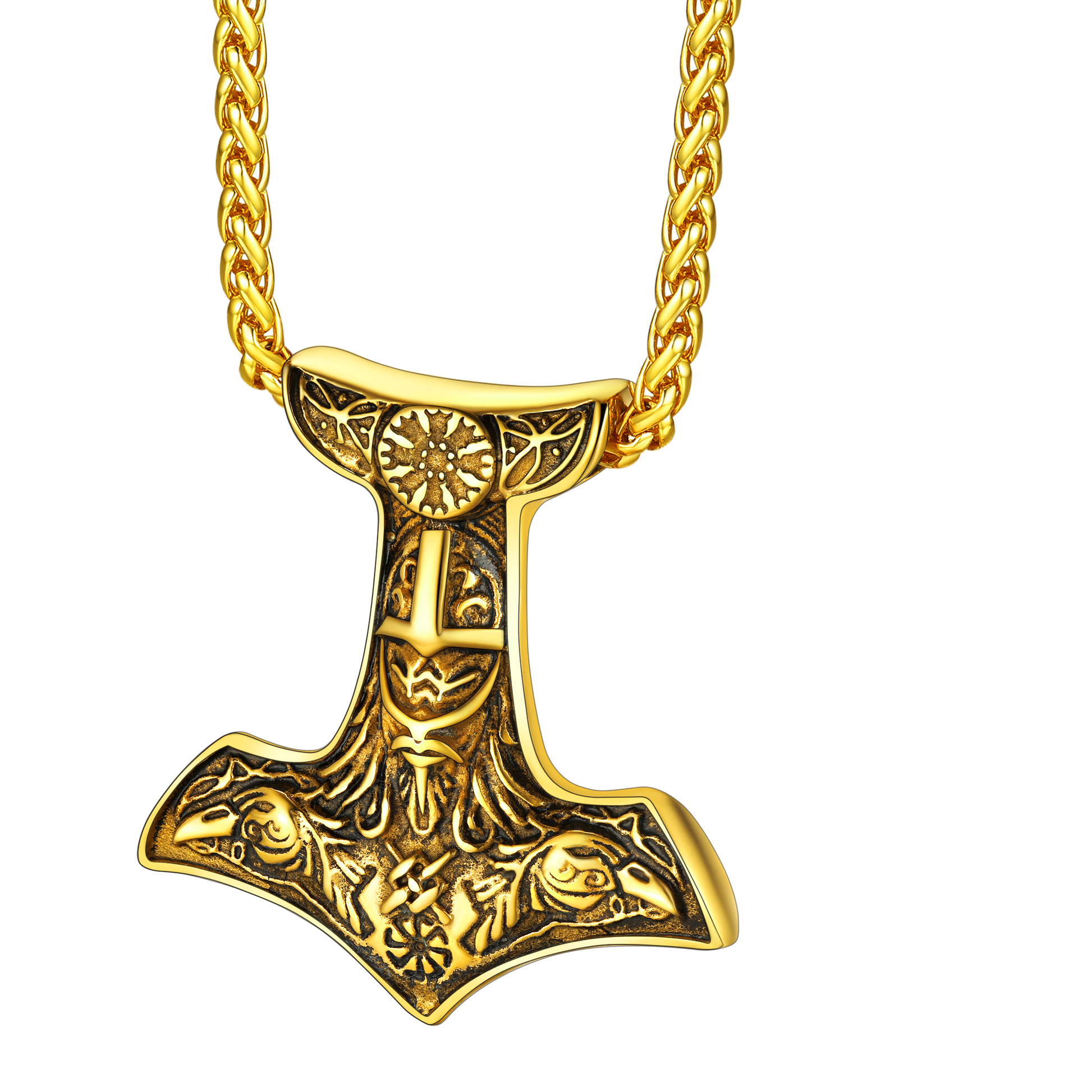 Viking Thor's Hammer Necklace Odin Mjolnir Pendant for Men