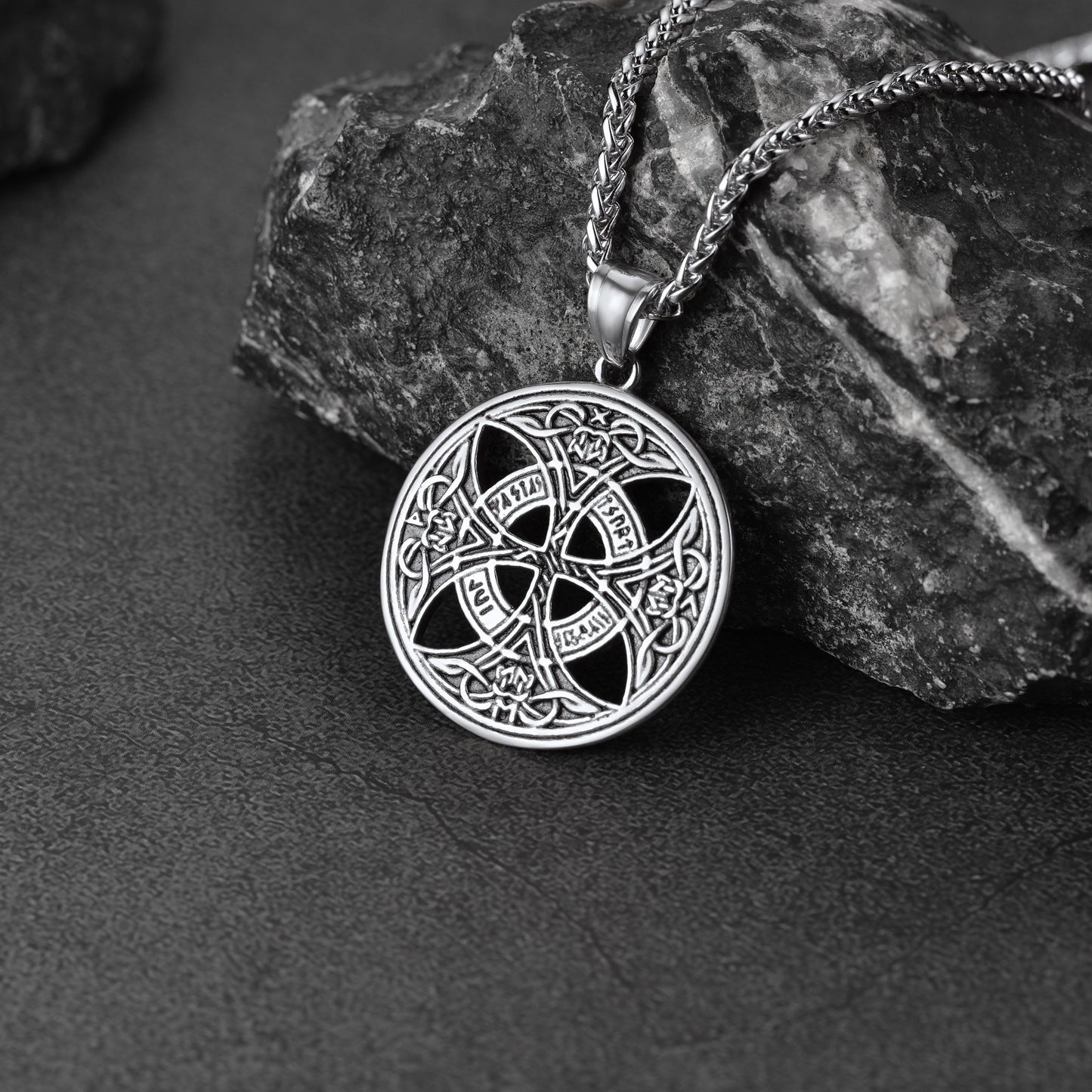 Viking Celtic Love Knot Necklace With Rune