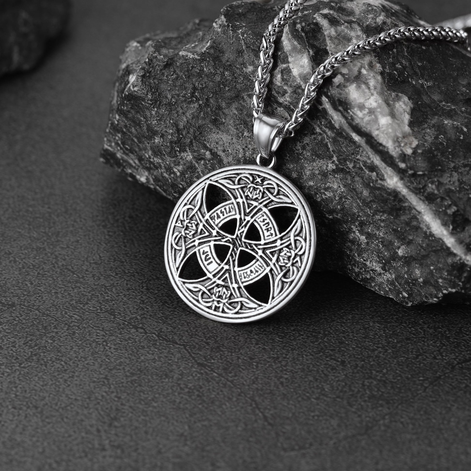 Viking Celtic Love Knot Necklace With Rune