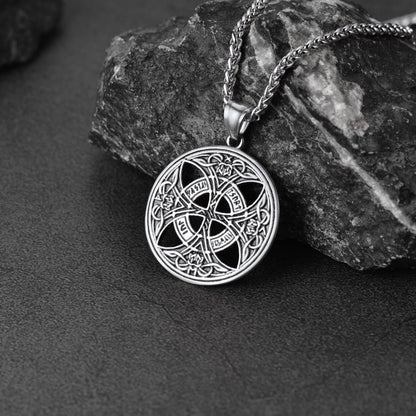 Viking Celtic Love Knot Necklace With Rune