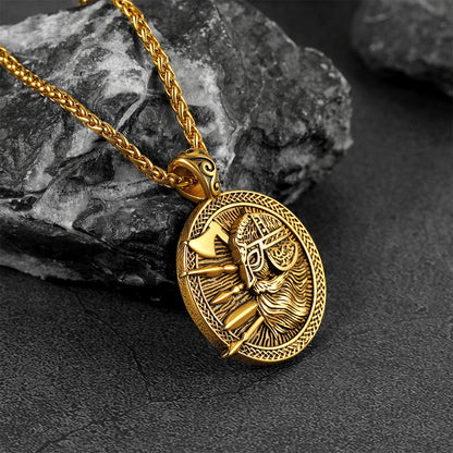 Norse Viking Odin Warrior Pendant Necklace for Men