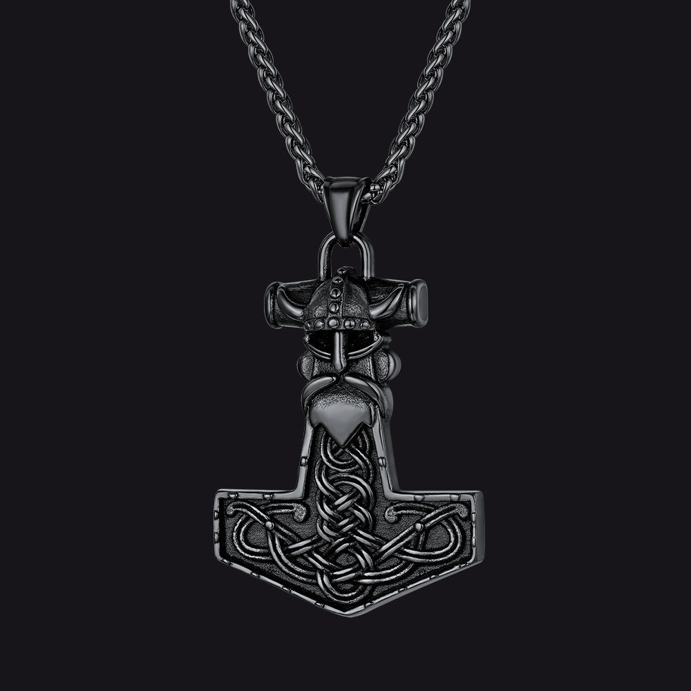Viking Mjolnir Thor Hammer Necklace Odin Pendant For Men
