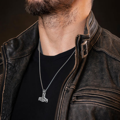 Viking Thor's Hammer Necklace Mjolnir Pendant For Men