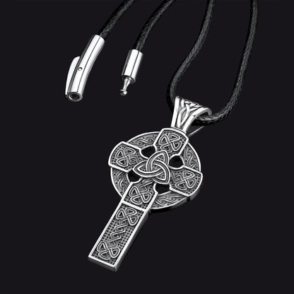 Irish Celtic Cross Necklace Pendant For Men Women
