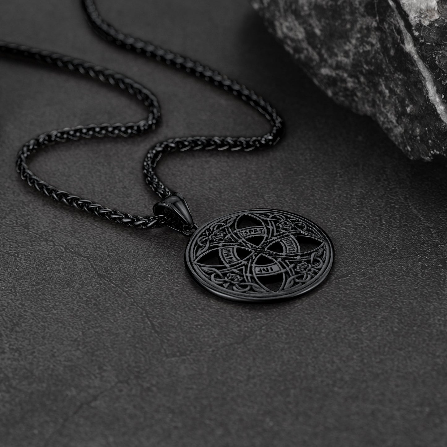 Viking Celtic Love Knot Necklace With Rune