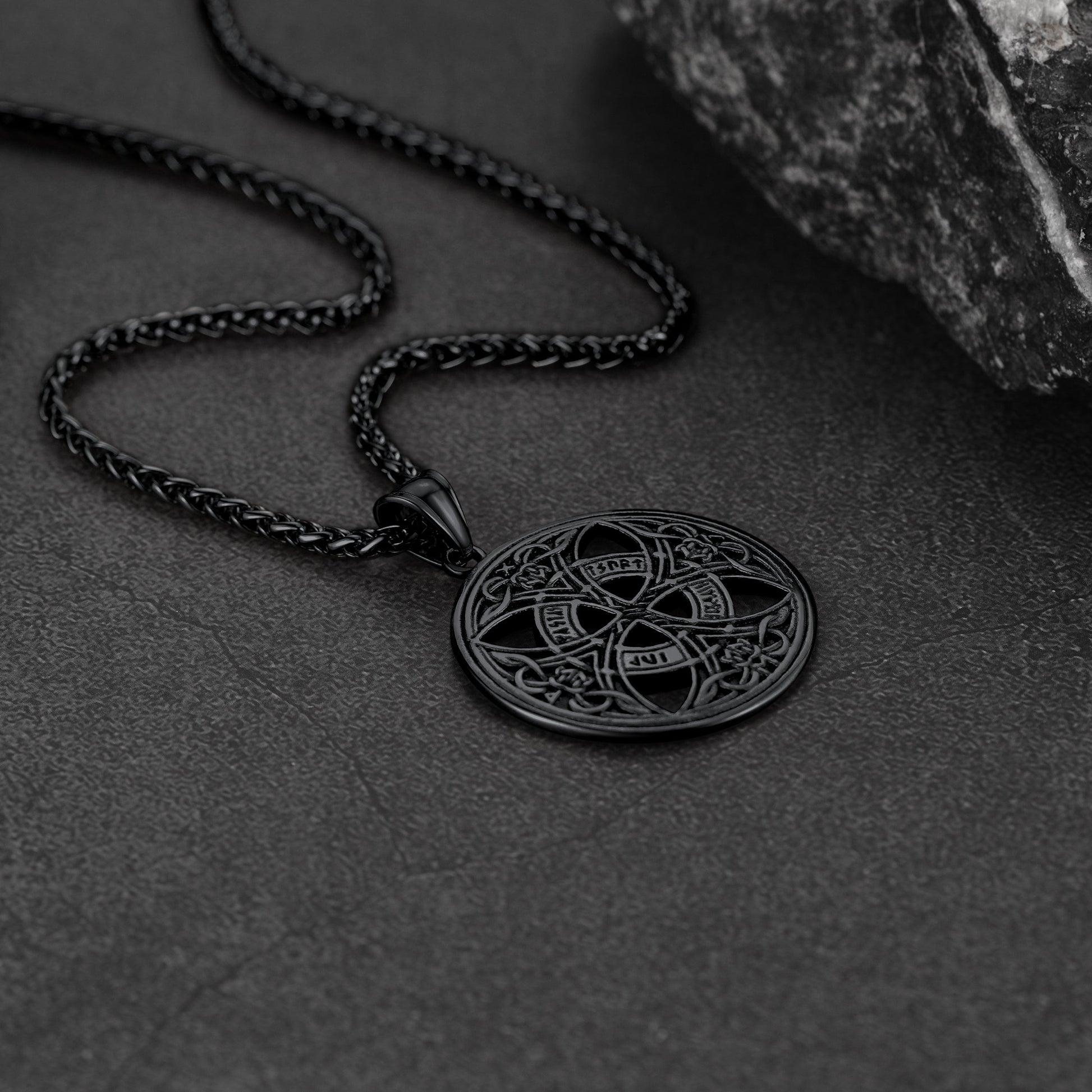 Viking Celtic Love Knot Necklace With Rune