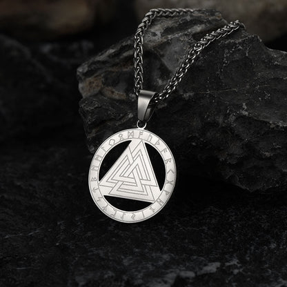 FaithHeart Viking Rune Valknut Necklace for Men