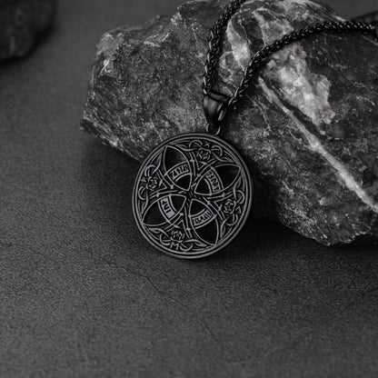 Viking Celtic Love Knot Necklace With Rune