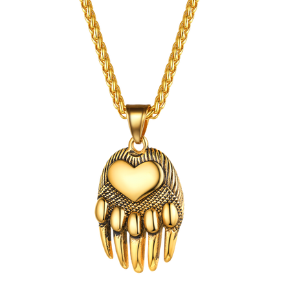 Viking Bear Paw Pendant Necklace Jewelry for Men
