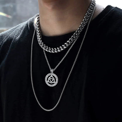 Celtic Knot Necklace with Viking Runes for Men