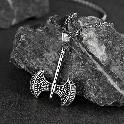 Viking Solid Axe Necklace Amulet Pendant Gift for Men Boys