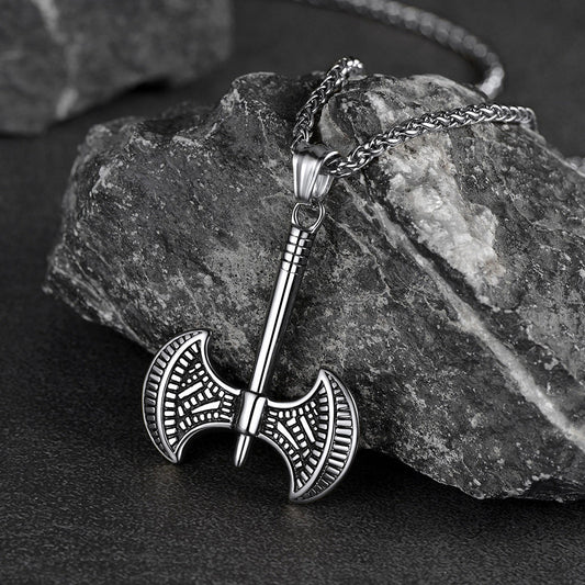 Viking Solid Axe Necklace Amulet Pendant Gift for Men Boys