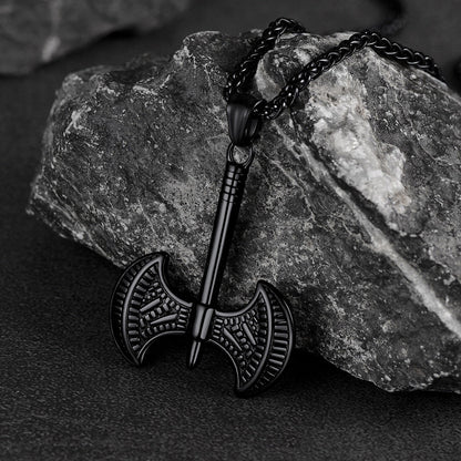 Viking Solid Axe Necklace Amulet Pendant Gift for Men Boys