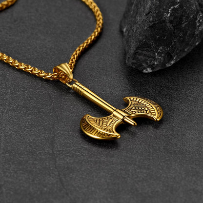 Viking Solid Axe Necklace Amulet Pendant Gift for Men Boys