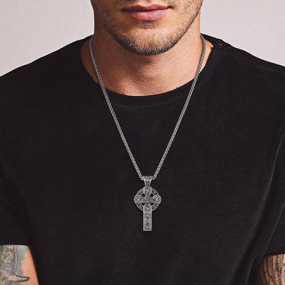 Irish Celtic Cross Necklace Pendant For Men Women