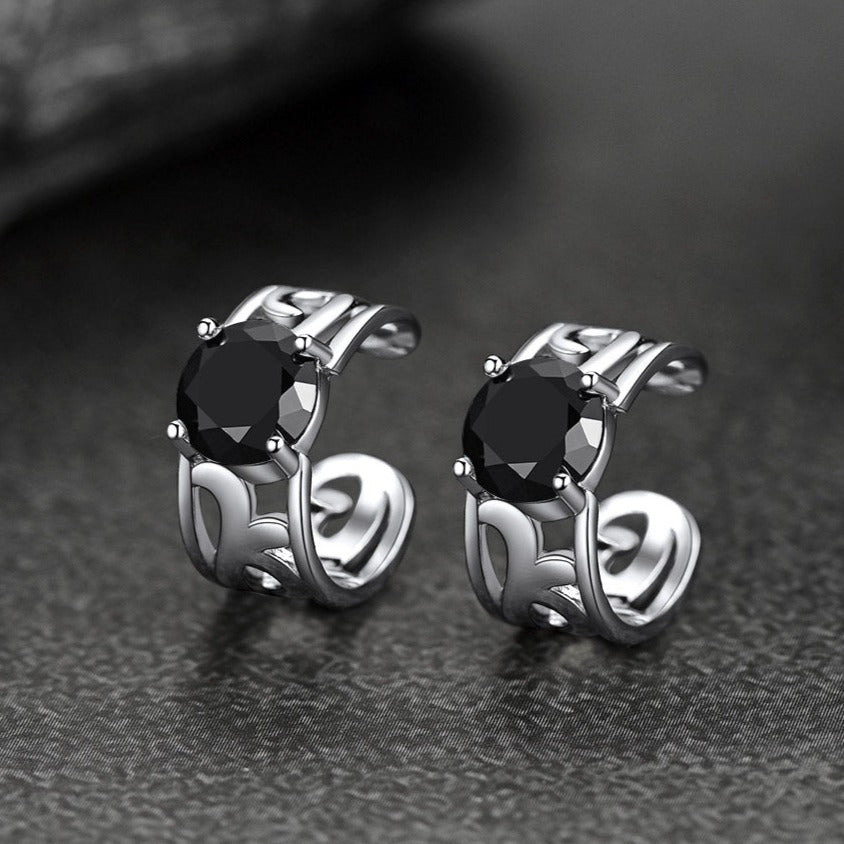 Sterling Silver Celtic Birthstone Ear Cuffs Earrings for Men Women
