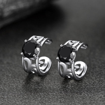 Sterling Silver Celtic Birthstone Ear Cuffs Earrings for Men Women