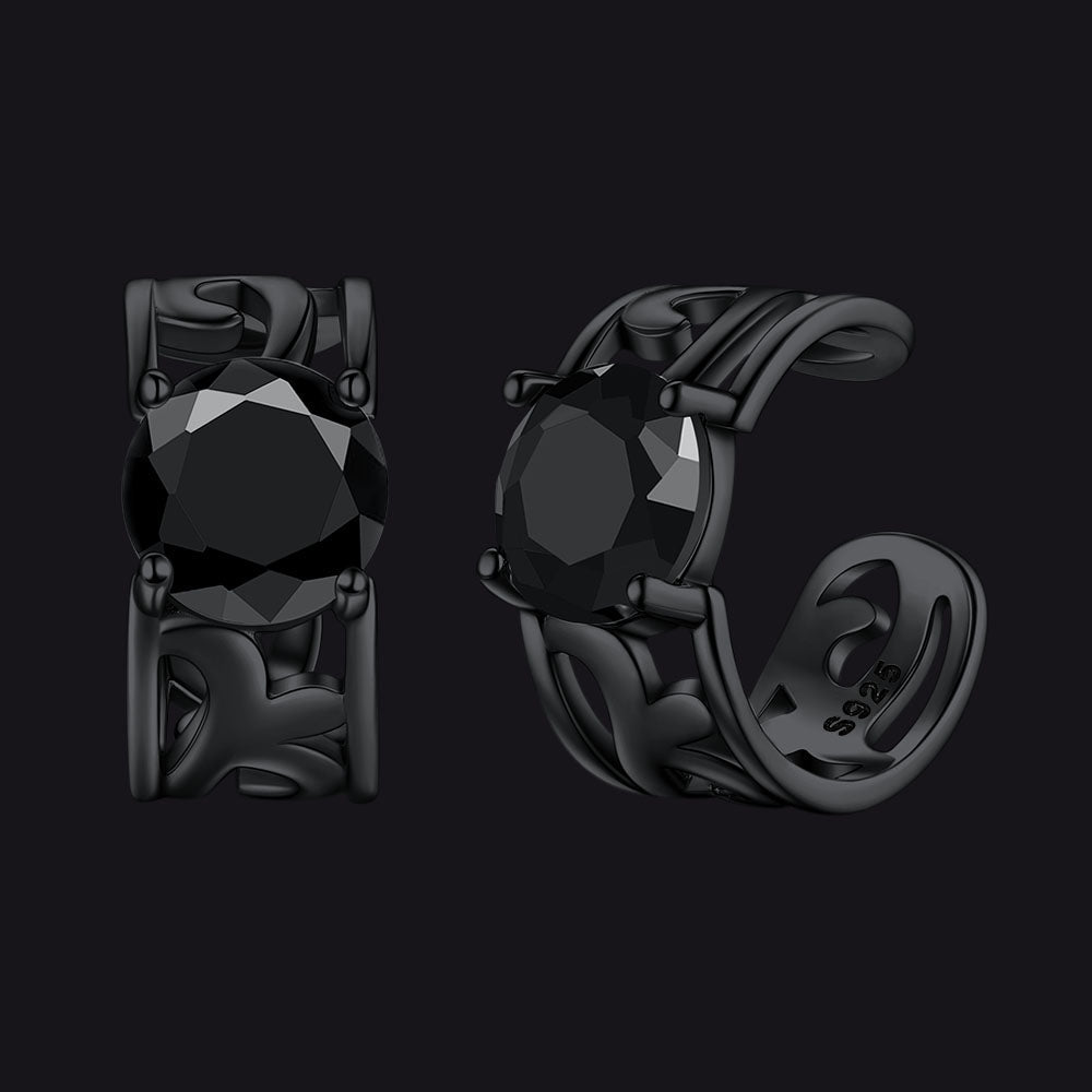 Sterling Silver Celtic Birthstone Ear Cuffs Earrings for Men Women
