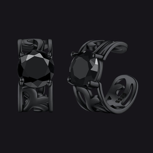 Sterling Silver Celtic Birthstone Ear Cuffs Earrings for Men Women
