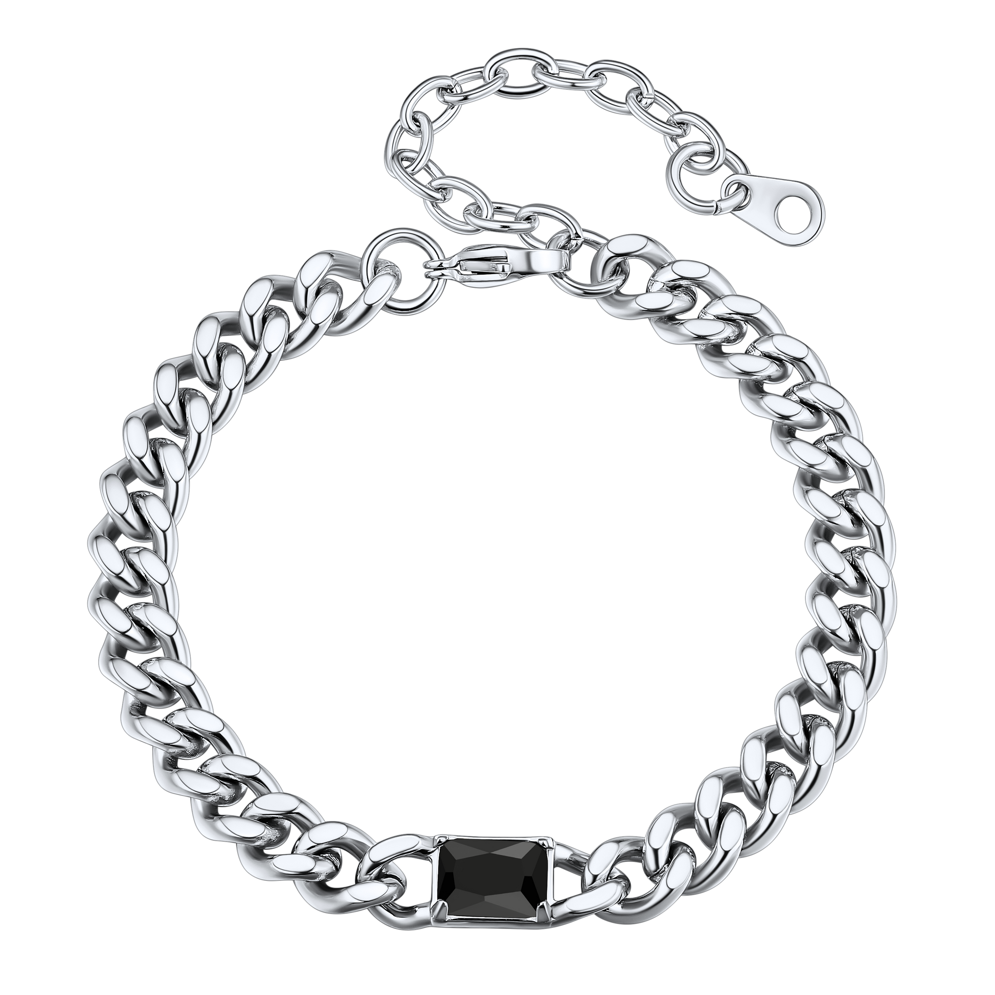 Cubic Zirconia Thick Chain Bracelet for Women Men