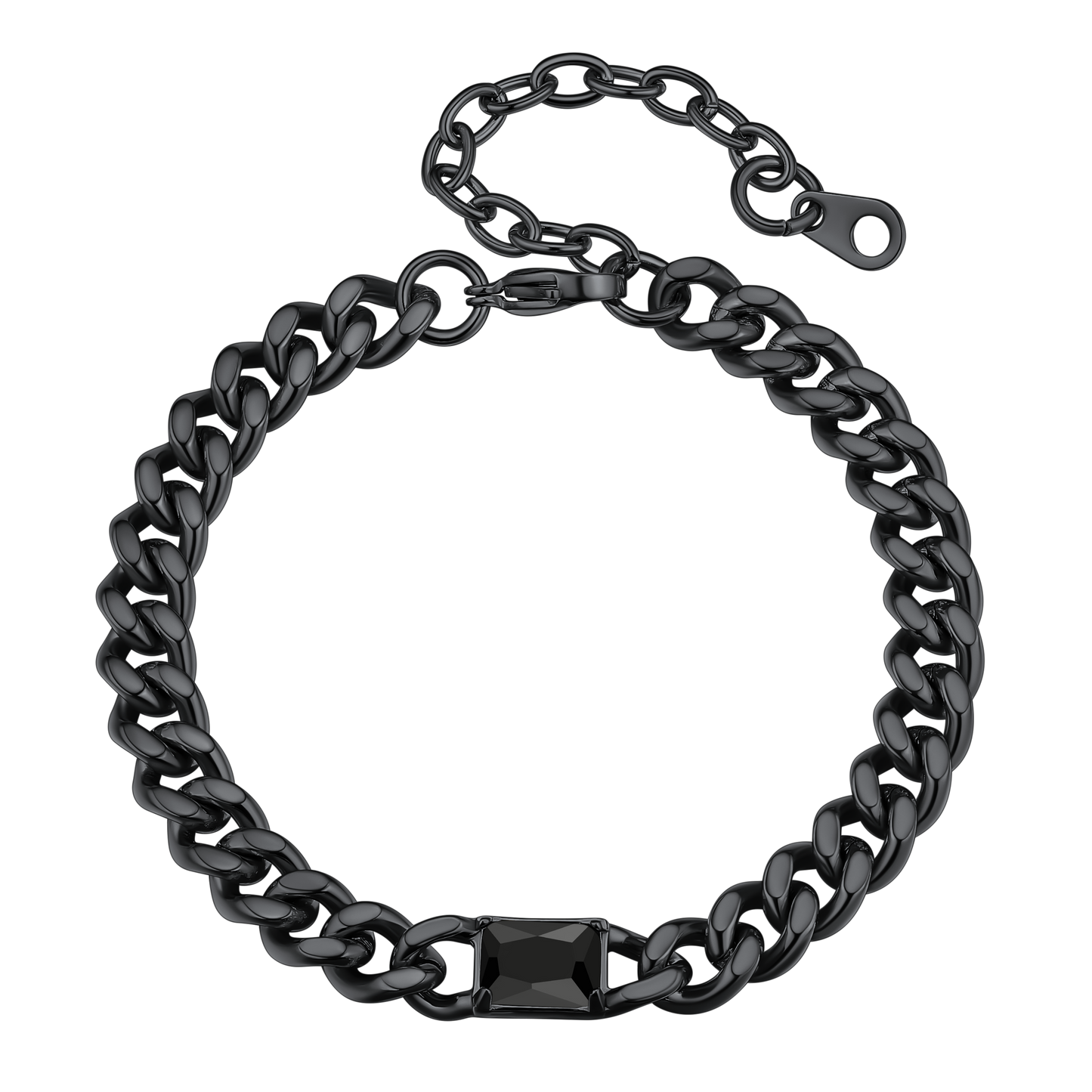 Cubic Zirconia Thick Chain Bracelet for Women Men