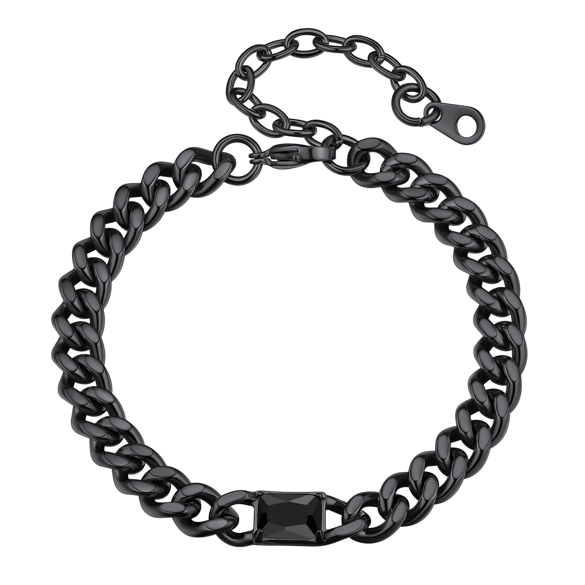 Cubic Zirconia Thick Chain Bracelet for Women Men