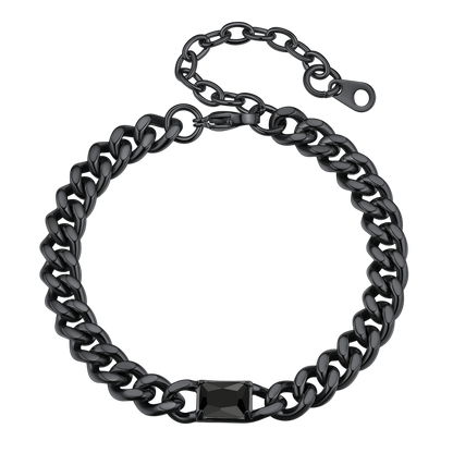 Cubic Zirconia Thick Chain Bracelet for Women Men