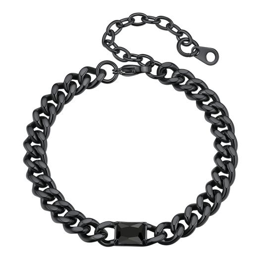 Cubic Zirconia Thick Chain Bracelet for Women Men