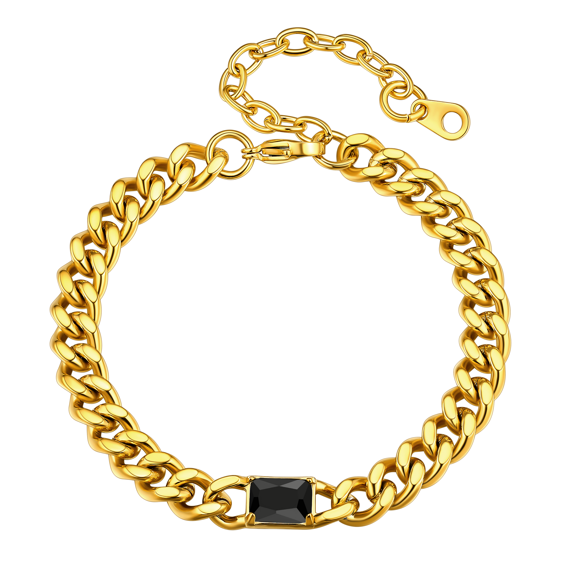 Cubic Zirconia Thick Chain Bracelet for Women Men