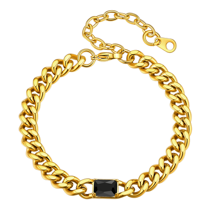 Cubic Zirconia Thick Chain Bracelet for Women Men
