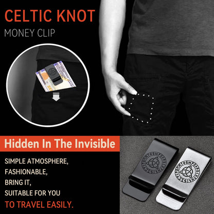 Personalised Celtic Knot Money Clip Slim Wallets