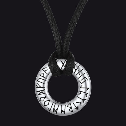 Norse Viking Rune Circle Chain Necklace for Men Women