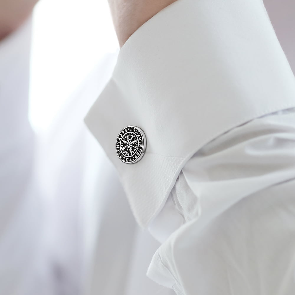 Nordic Viking Compass Cufflinks for Men
