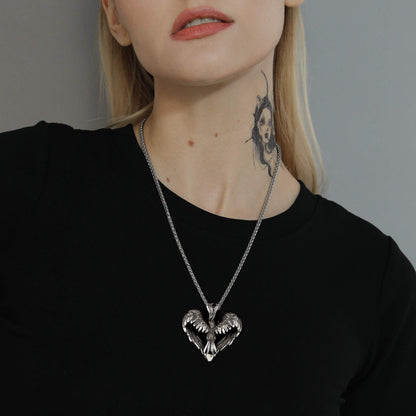 Vintage Phoenix Heart Pendant Necklace for Men
