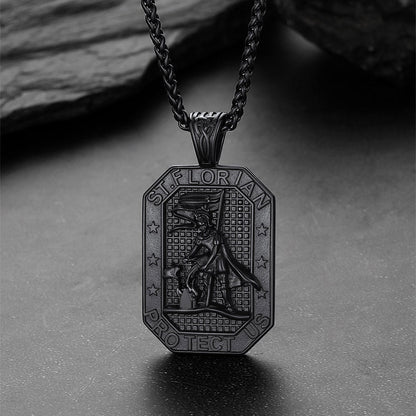 Custom Saint Florian Firefighter Dog Tag Necklace