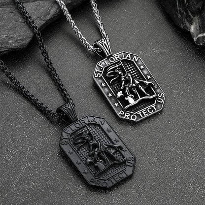 Custom Saint Florian Firefighter Dog Tag Necklace