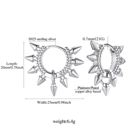 Rivet and Spike Hoop Earrings for Men