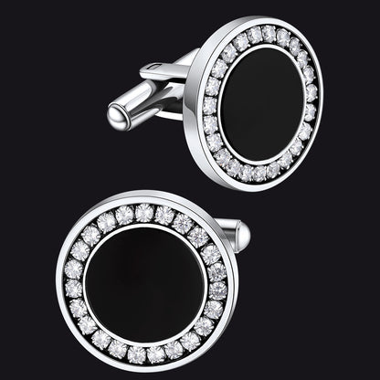 Wedding Black Onyx Cufflinks for Men Groom