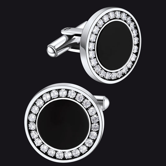 Wedding Black Onyx Cufflinks for Men Groom
