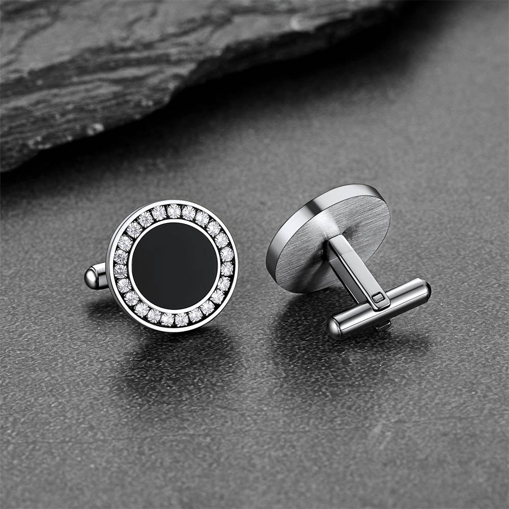 Wedding Black Onyx Cufflinks for Men Groom