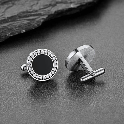 Wedding Black Onyx Cufflinks for Men Groom