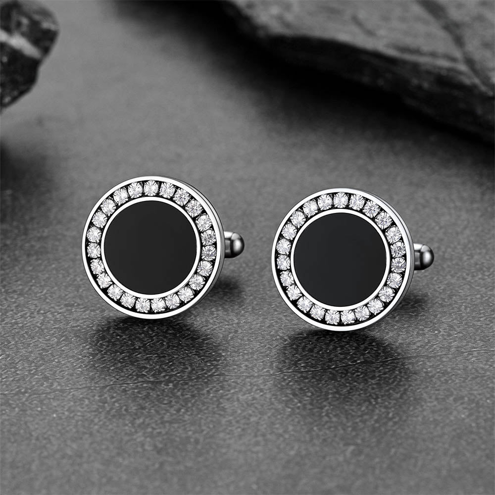 Wedding Black Onyx Cufflinks for Men Groom