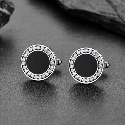 Wedding Black Onyx Cufflinks for Men Groom
